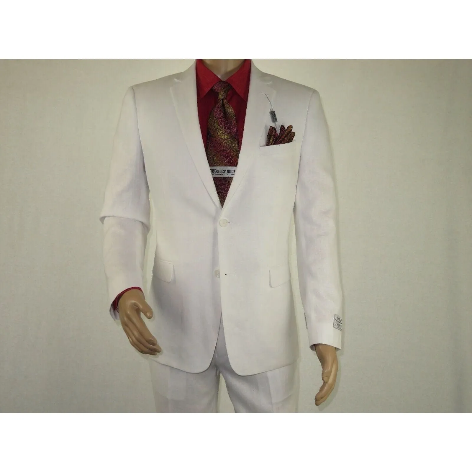 Adolfo Men's Linen Suit summer suit Breathable and comfortable C500 White