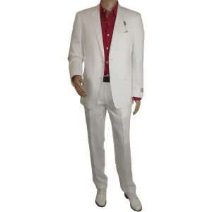 Adolfo Men's Linen Suit summer suit Breathable and comfortable C500 White