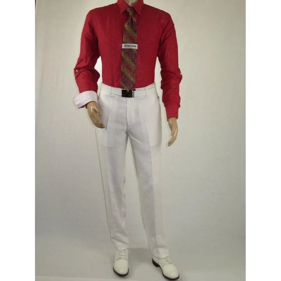 Adolfo Men's Linen Suit summer suit Breathable and comfortable C500 White
