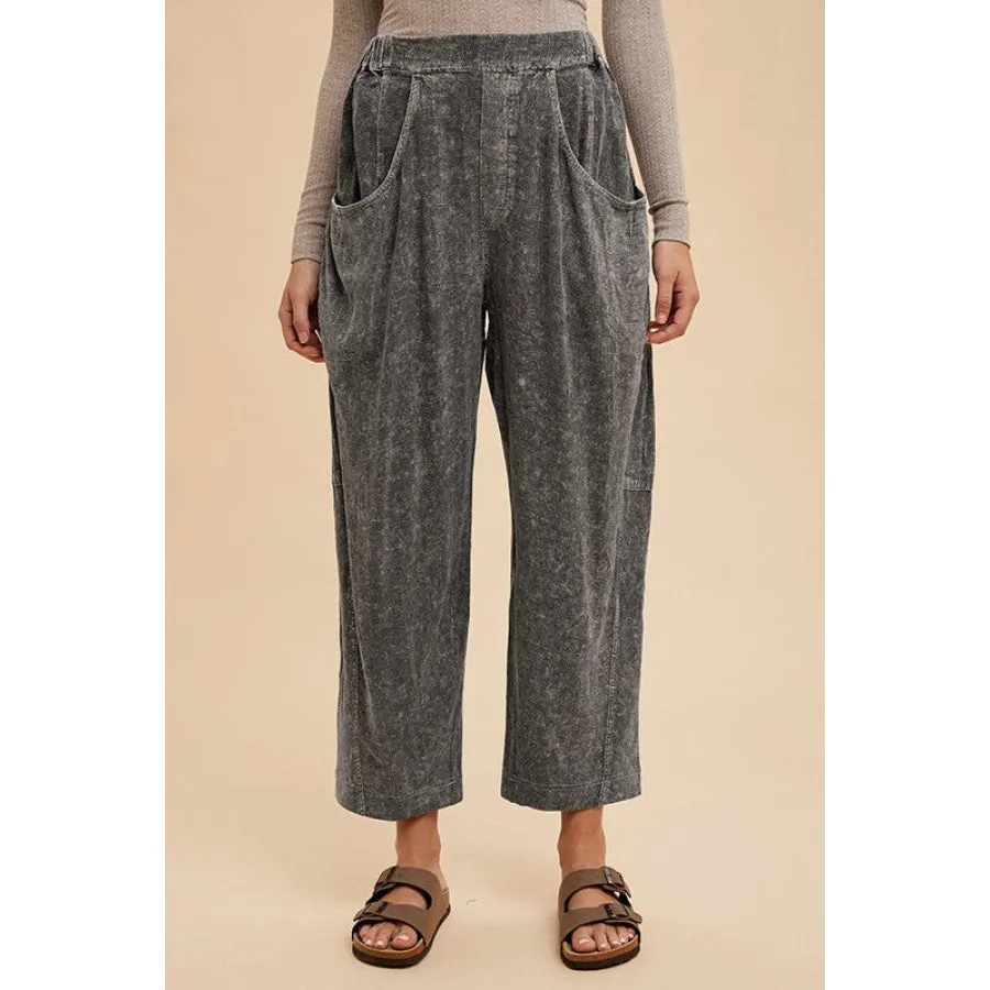 Annie Wear Mineral Washed Elastic Waist Pants