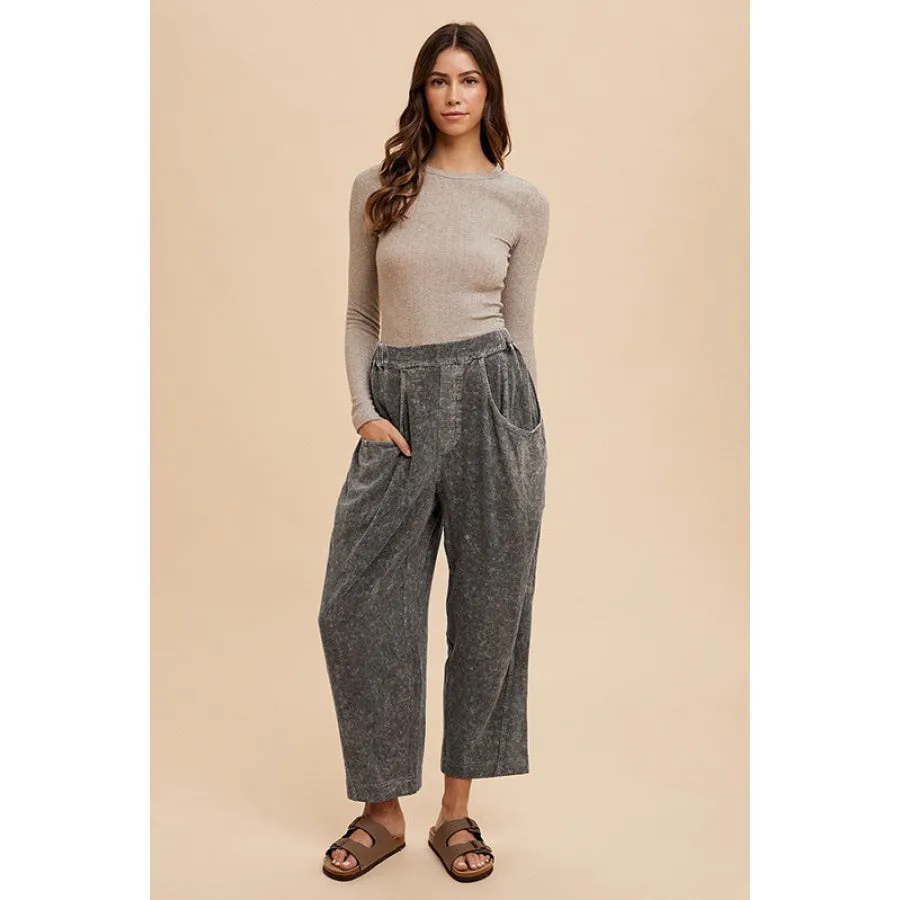 Annie Wear Mineral Washed Elastic Waist Pants