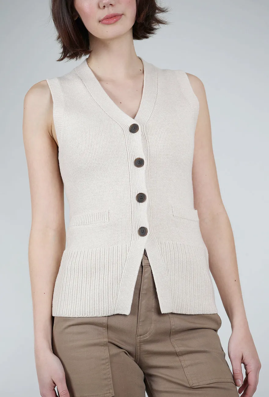 Audra Vest Cardigan, Soft Dove