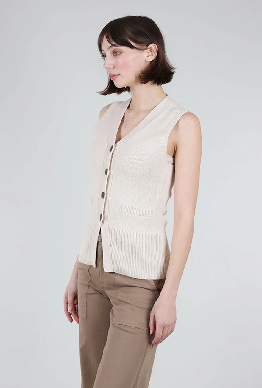 Audra Vest Cardigan, Soft Dove