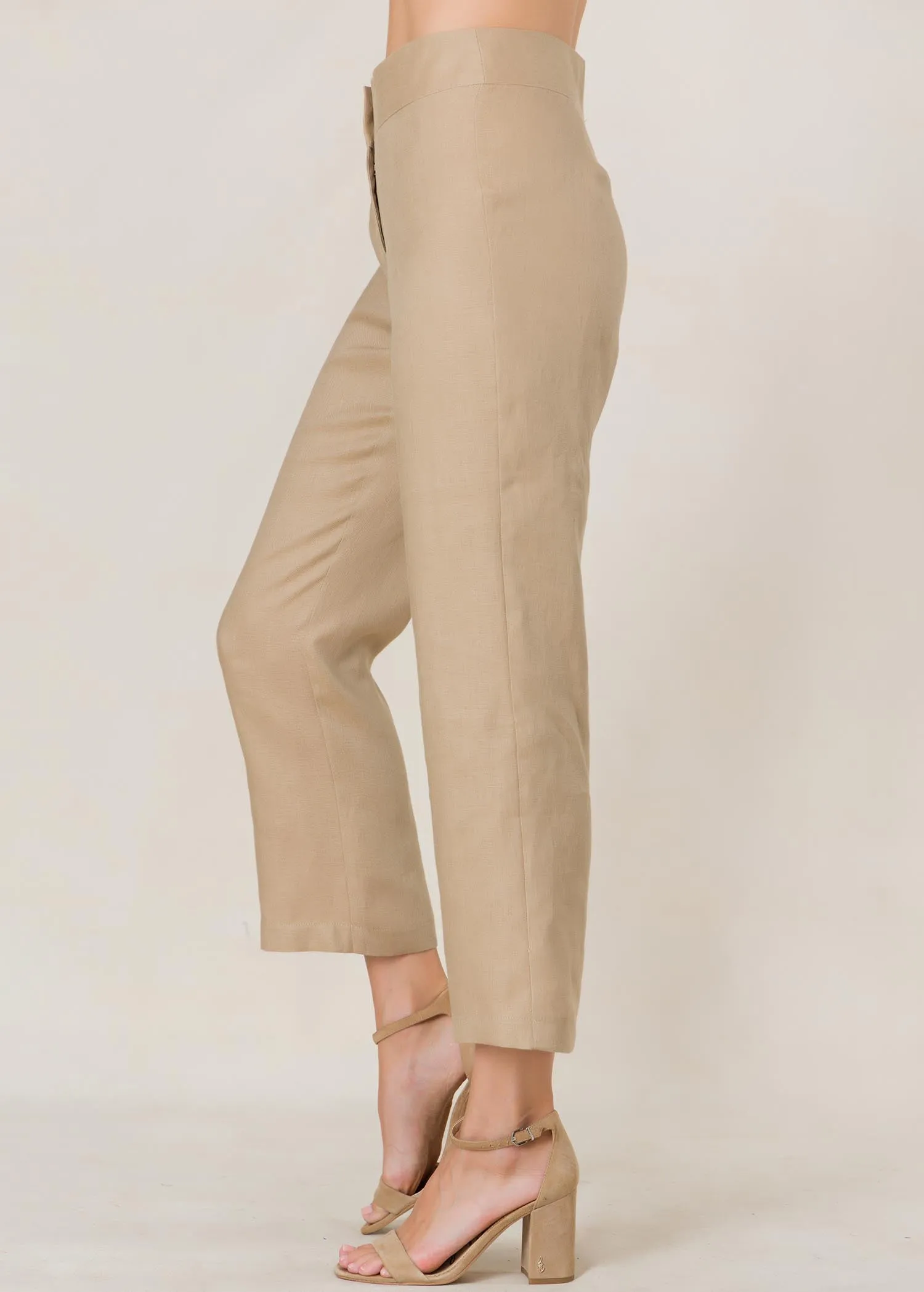 Basic high waist linen pant