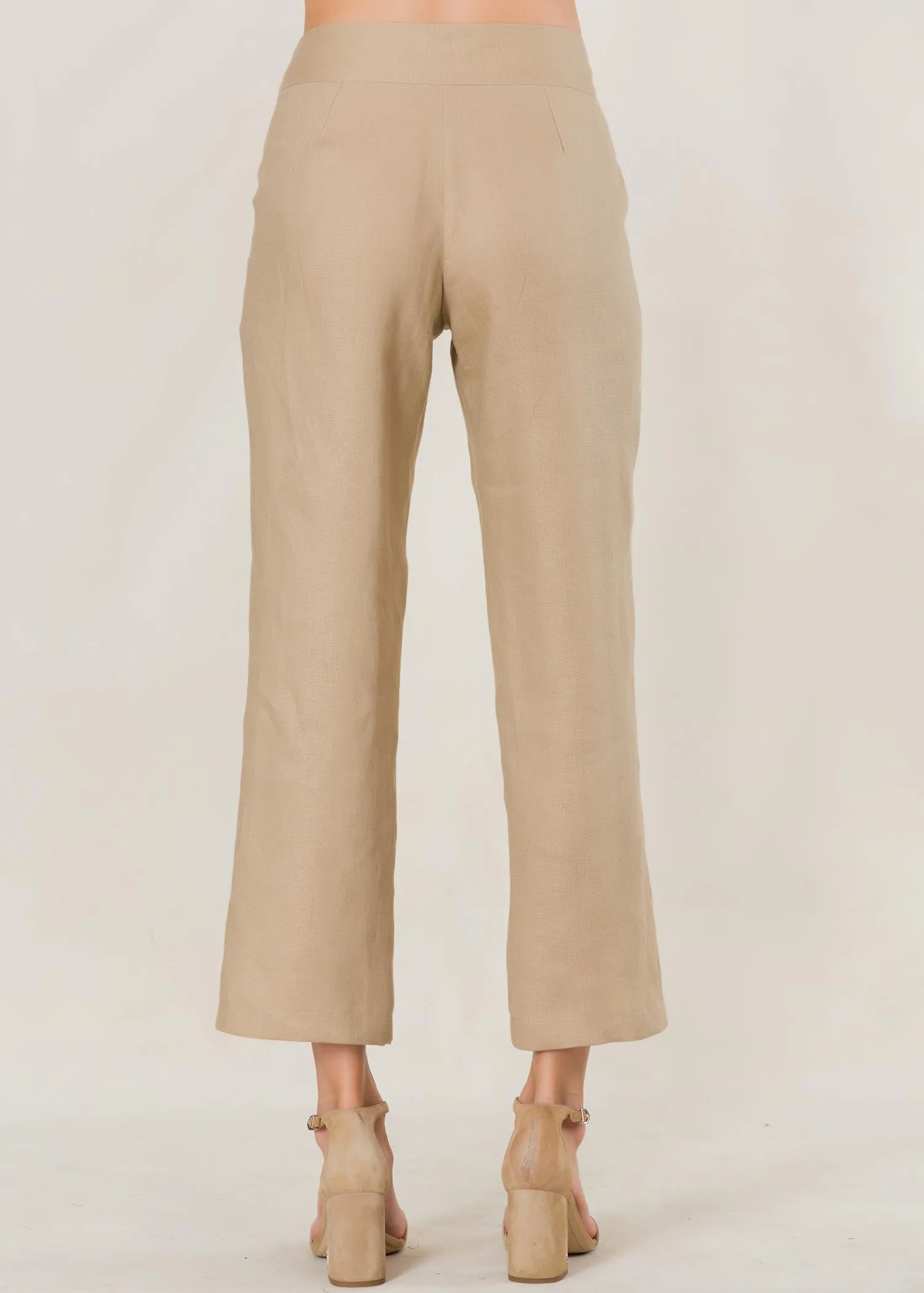 Basic high waist linen pant