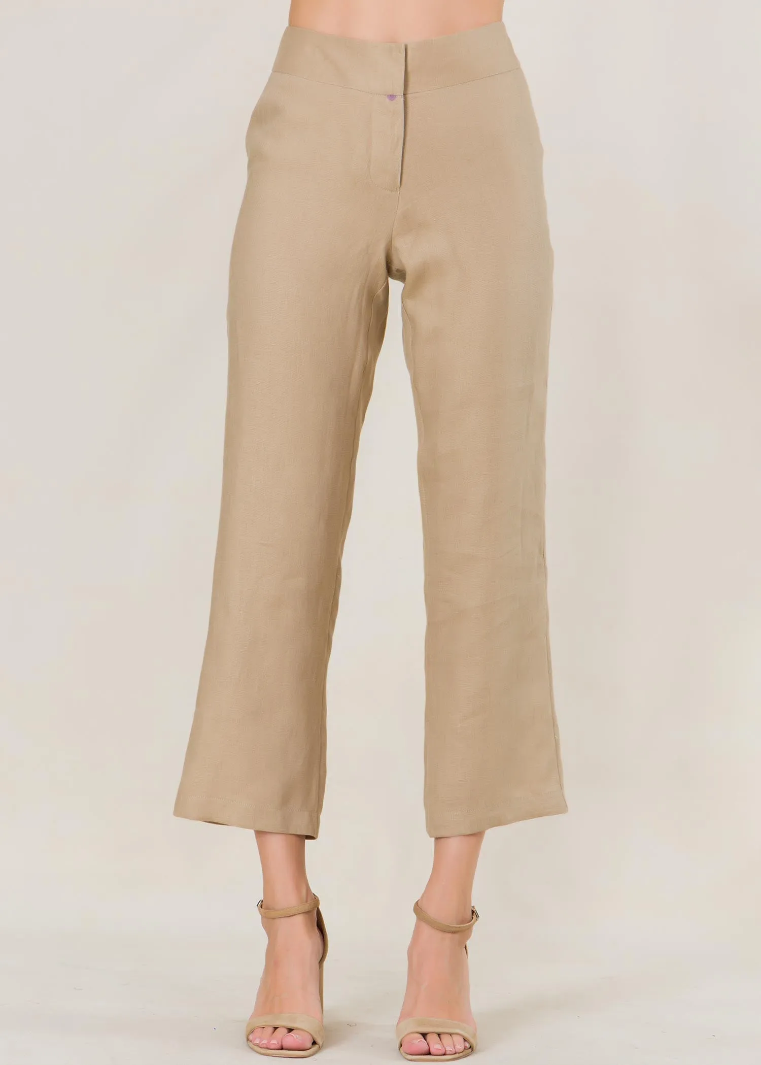 Basic high waist linen pant