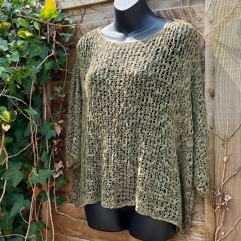 Breezy Khaki Bohemian Popcorn Cover Up