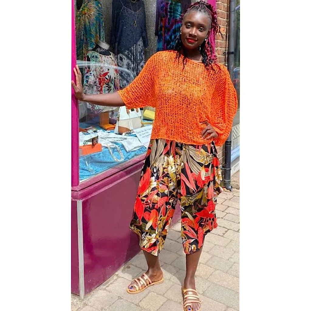 Breezy Orange Bohemian Popcorn Cover Up