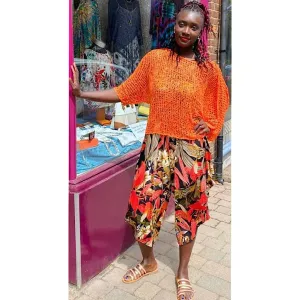 Breezy Orange Bohemian Popcorn Cover Up