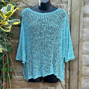 Breezy Teal Bohemian Popcorn Cover Up
