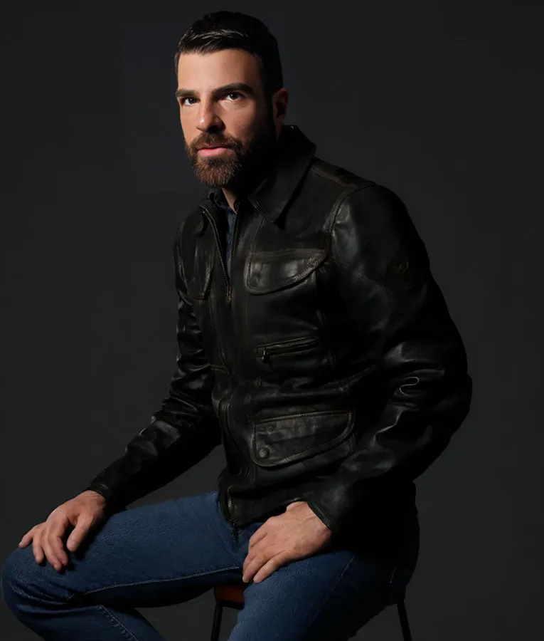 Brilliant Minds Zachary Quinto Leather Jacket
