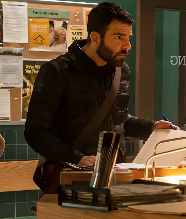 Brilliant Minds Zachary Quinto Leather Jacket