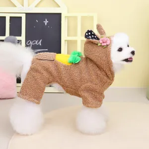 Carrot Design Warm Winter Four-legged Dog Hoodies