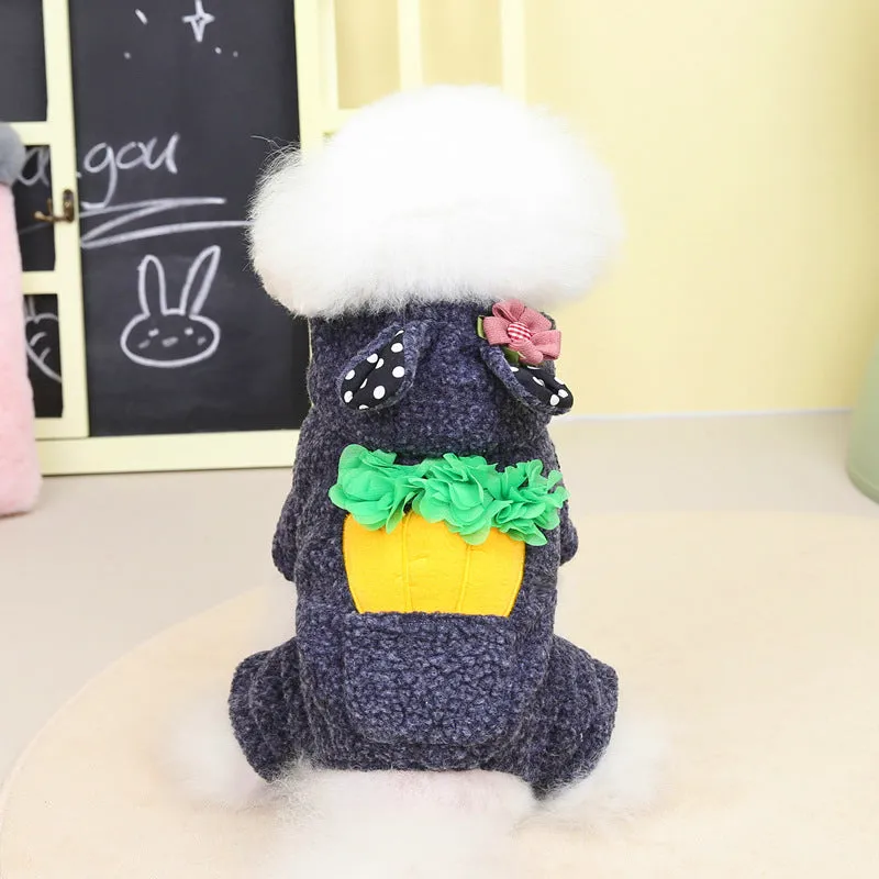 Carrot Design Warm Winter Four-legged Dog Hoodies