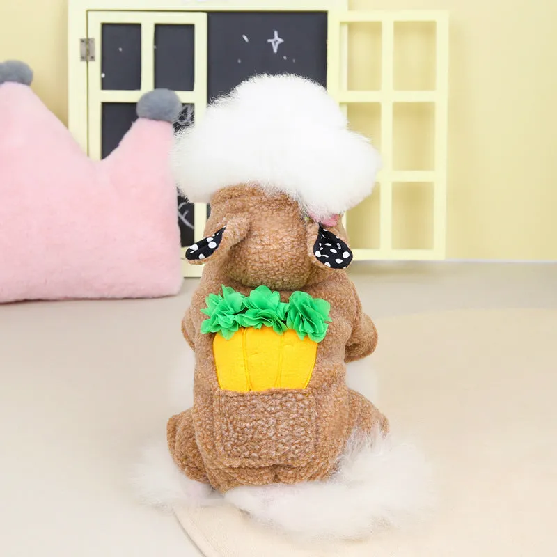 Carrot Design Warm Winter Four-legged Dog Hoodies
