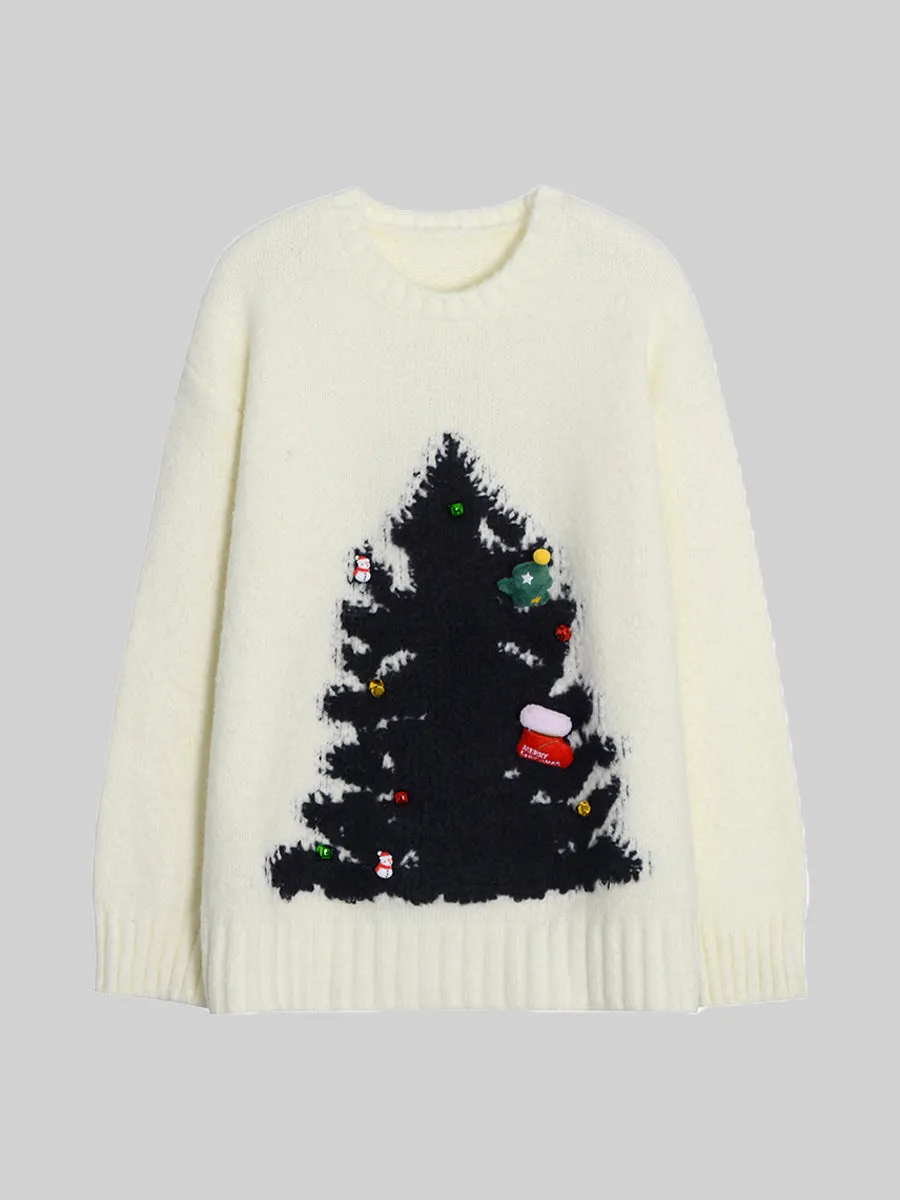 Christmas Tree Pattern Knitted Sweater