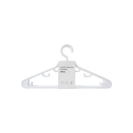 Cloth Hanger 5 Pack (White)