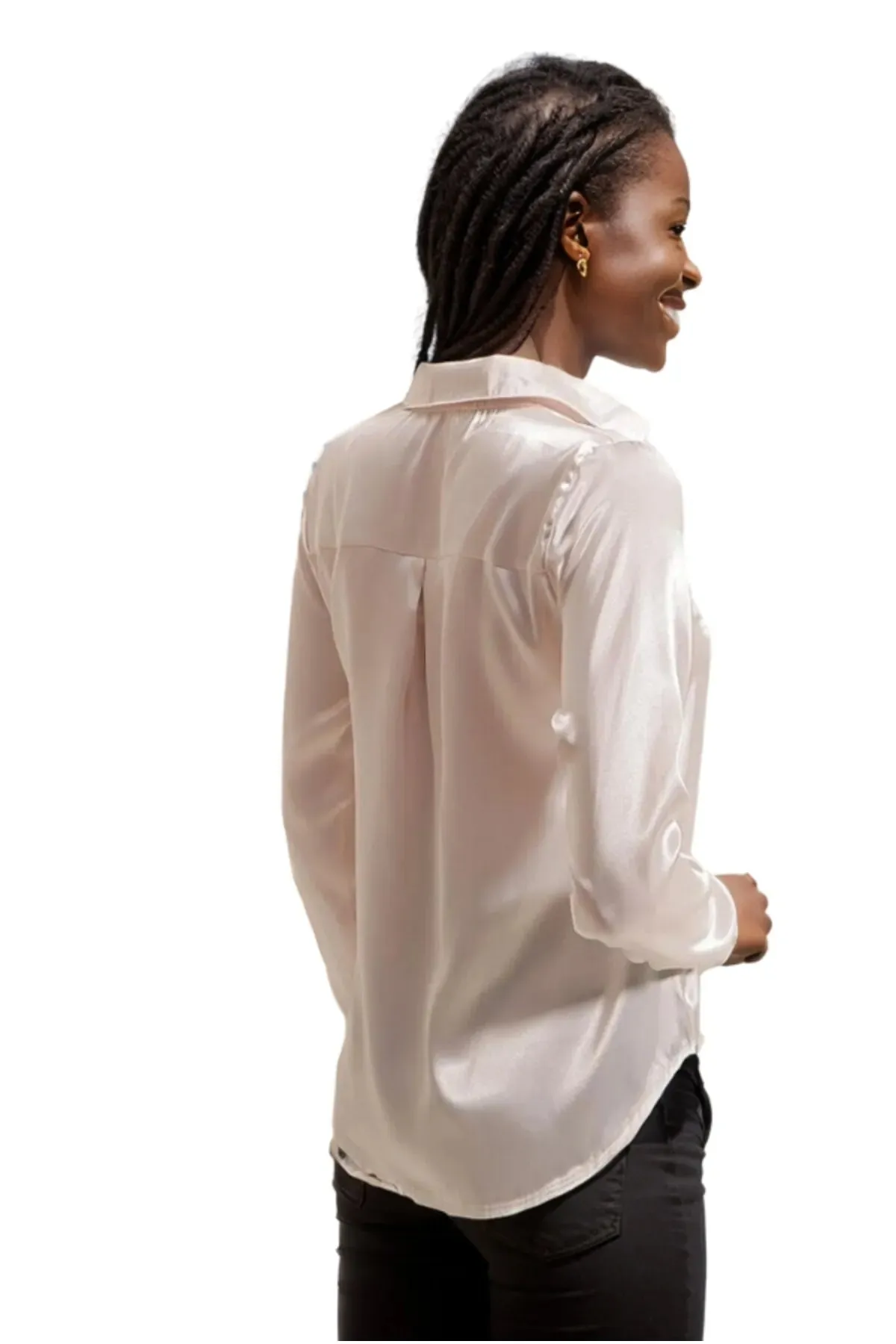Cream Satin Blouse