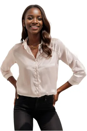 Cream Satin Blouse