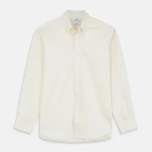 Cream Weekend Fit Hayne Shirt With Dorset Collar And 1-Button Cuffs