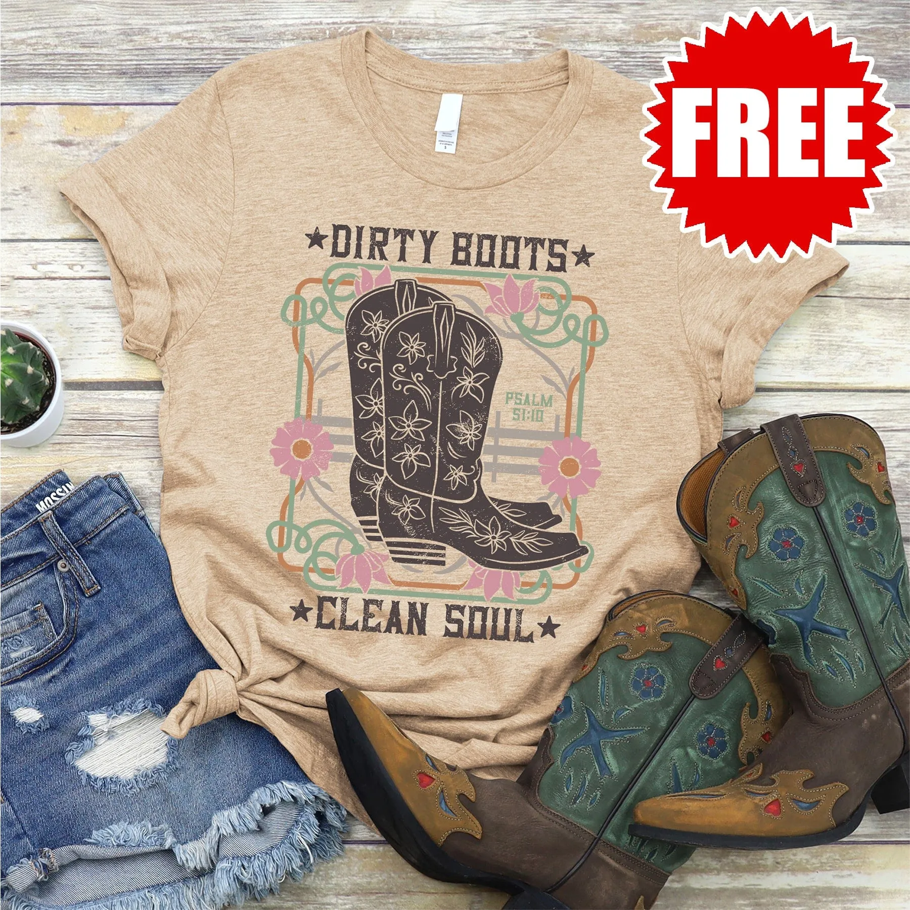 Dirty Boots Clean Soul Tee - 0