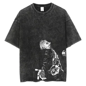 [KUJO] "Black Flash" Vintage Oversized T Shirt