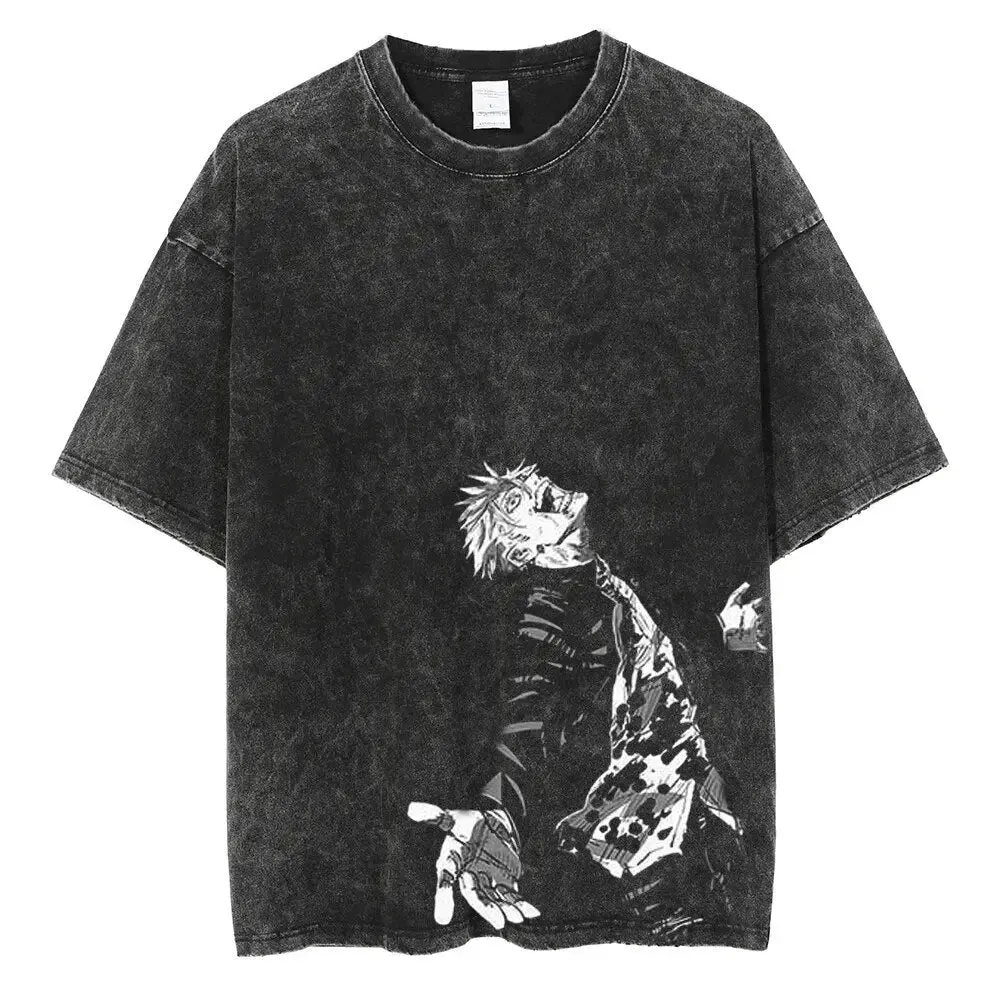 [KUJO] "Black Flash" Vintage Oversized T Shirt