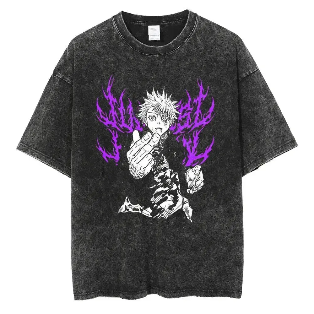 [KUJO] "Gojo Strength" Vintage Oversized T Shirt