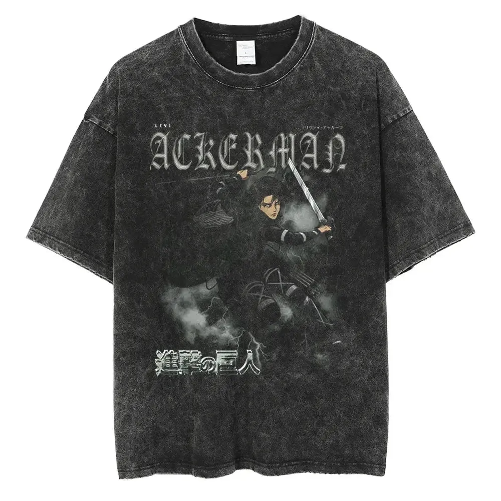 [KUJO] "Levi V2" Vintage Oversized T Shirt