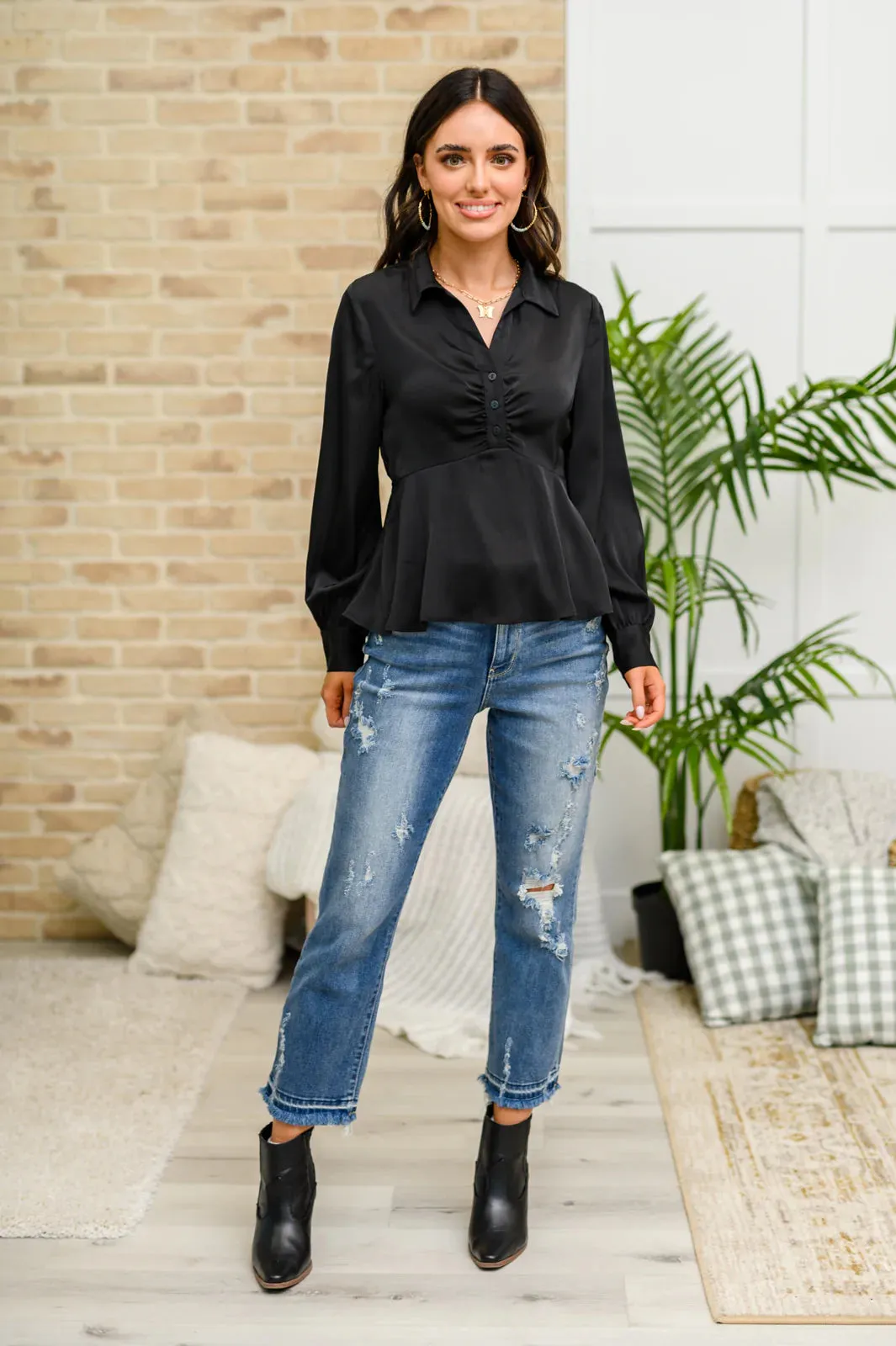 Little Love Songs Blouse in Sleek Black