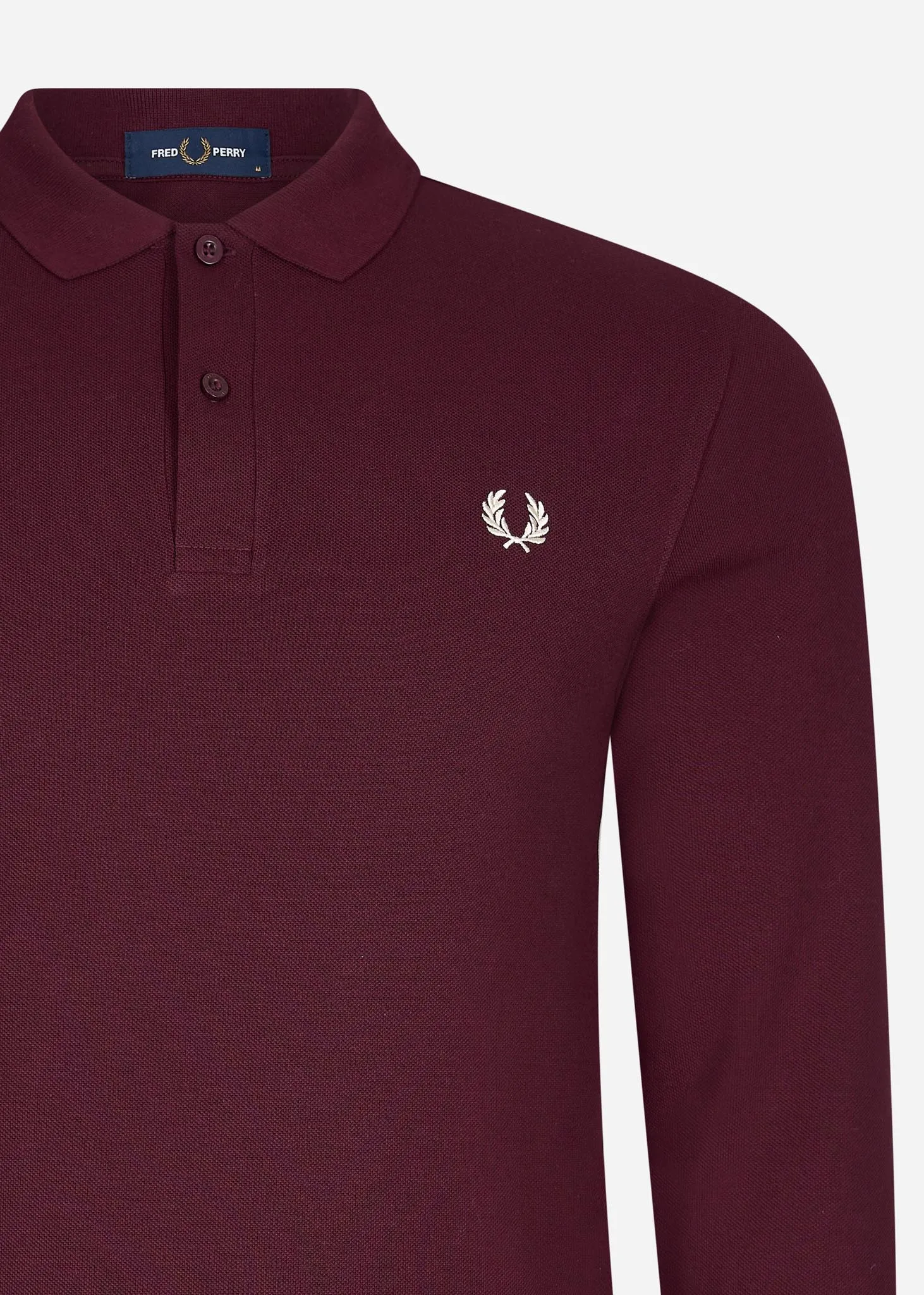 LS plain fred perry shirt - oxblood