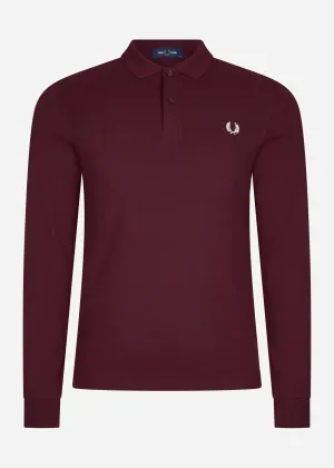 LS plain fred perry shirt - oxblood