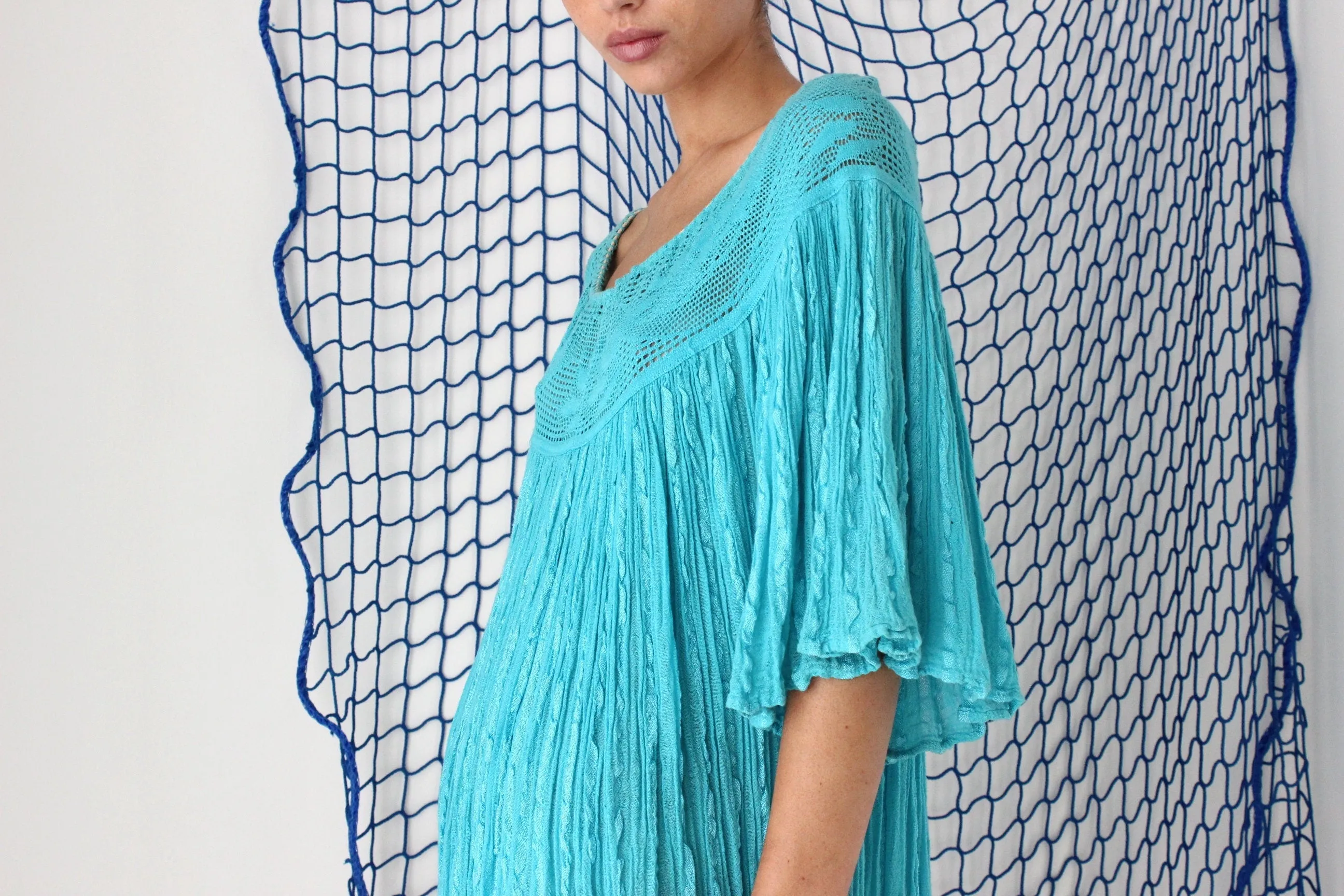 MADE IN GREECE 90s Cotton Gauze Breezy Trapeze Mini