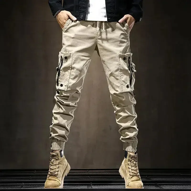 Men’s Loose Cargo Pants – Casual Motorcycle Biker Spandex Slacks for Autumn & All Seasons