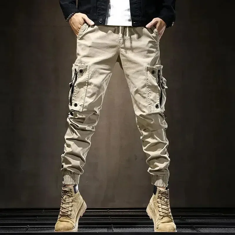 Men’s Loose Cargo Pants – Casual Motorcycle Biker Spandex Slacks for Autumn & All Seasons