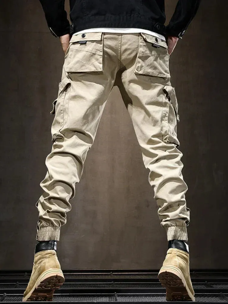 Men’s Loose Cargo Pants – Casual Motorcycle Biker Spandex Slacks for Autumn & All Seasons