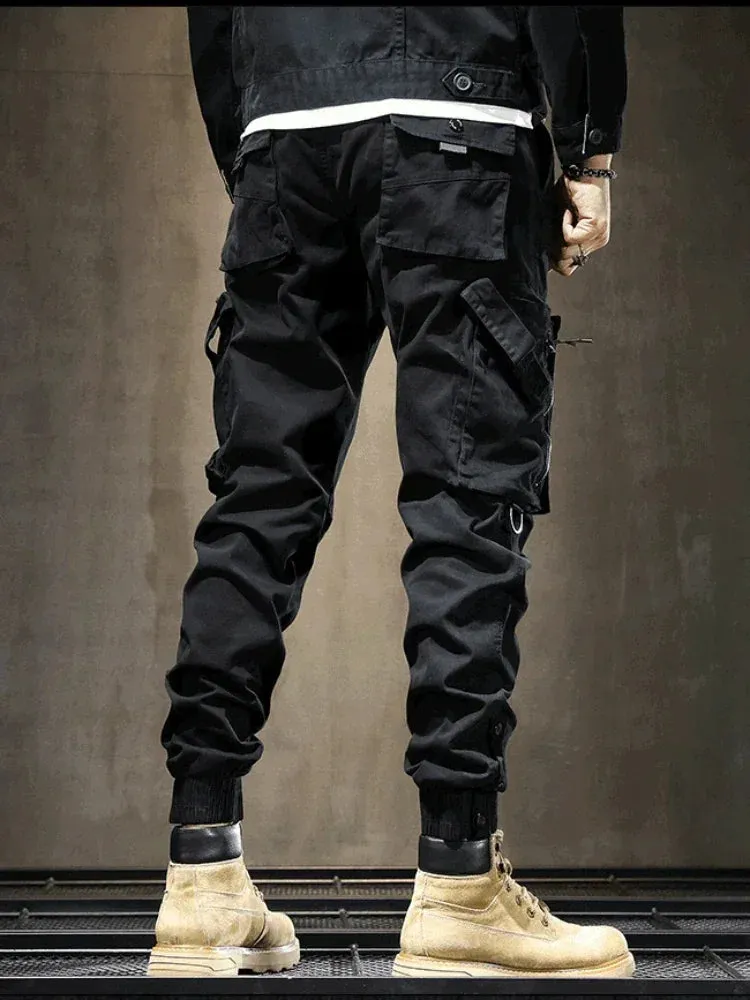 Men’s Loose Cargo Pants – Casual Motorcycle Biker Spandex Slacks for Autumn & All Seasons