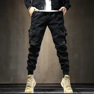 Men’s Loose Cargo Pants – Casual Motorcycle Biker Spandex Slacks for Autumn & All Seasons
