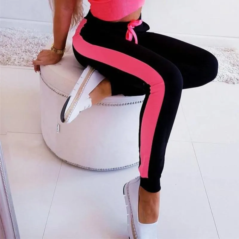 Mid Waist Pencil Slim Pants