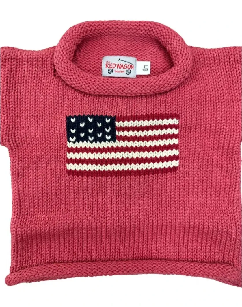 Nantucket Red American Flag Roll Neck Sweater