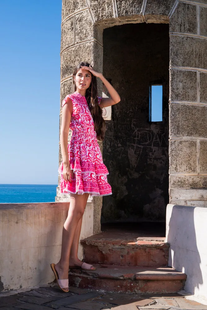 Poppy Dress. Pink/Paisley