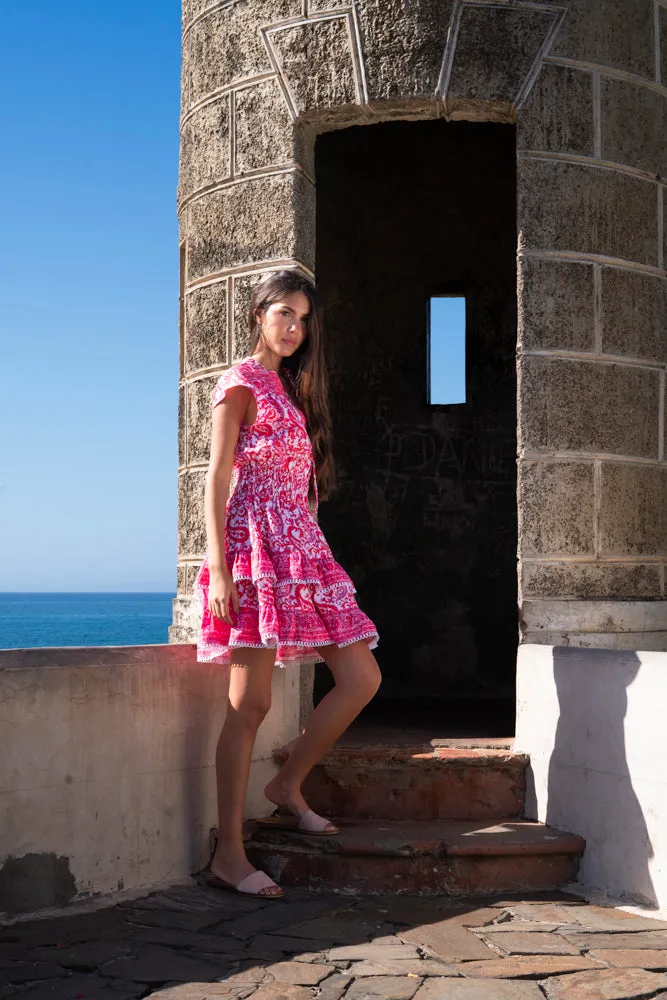 Poppy Dress. Pink/Paisley
