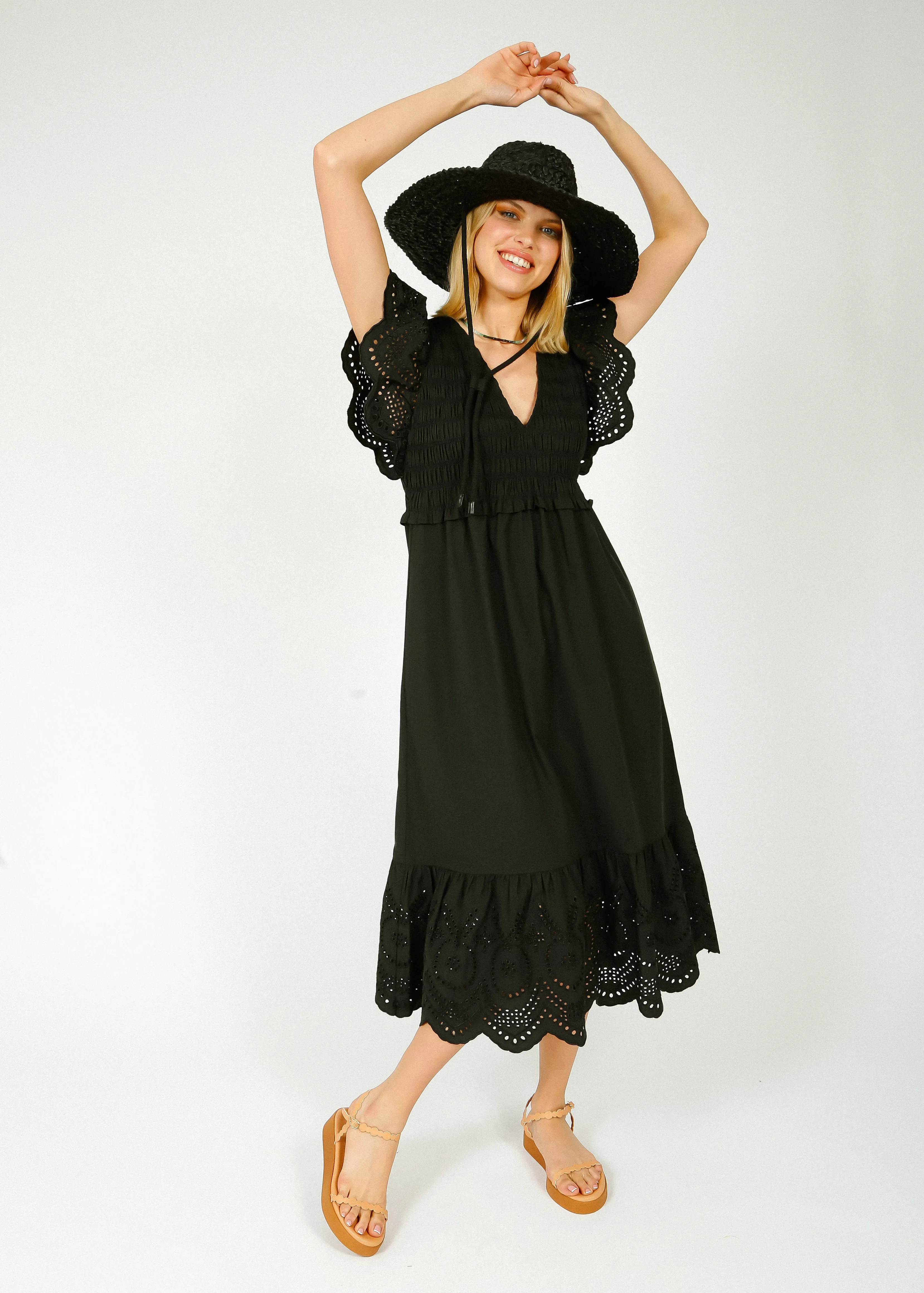 RAILS Clementine Dress in Black Eyelet