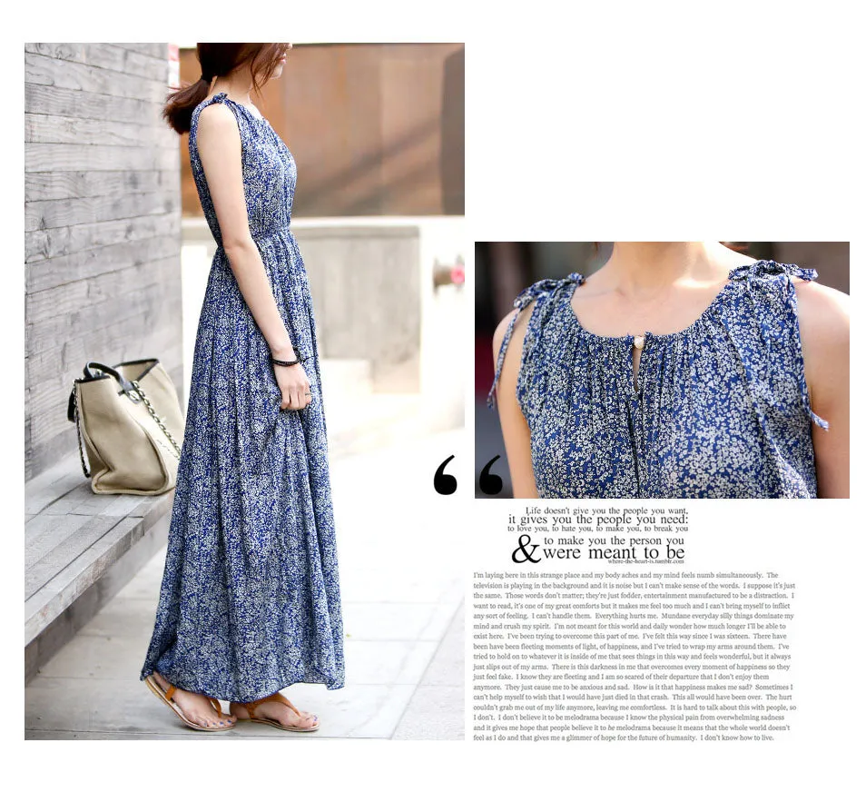 Sleeveless Floral Long Dress Skirt – Elegant & Breezy