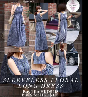 Sleeveless Floral Long Dress Skirt – Elegant & Breezy