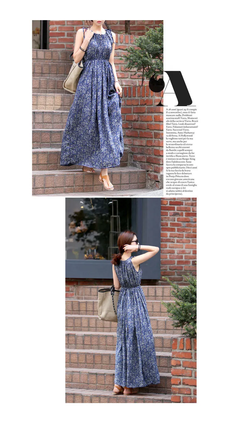Sleeveless Floral Long Dress Skirt – Elegant & Breezy