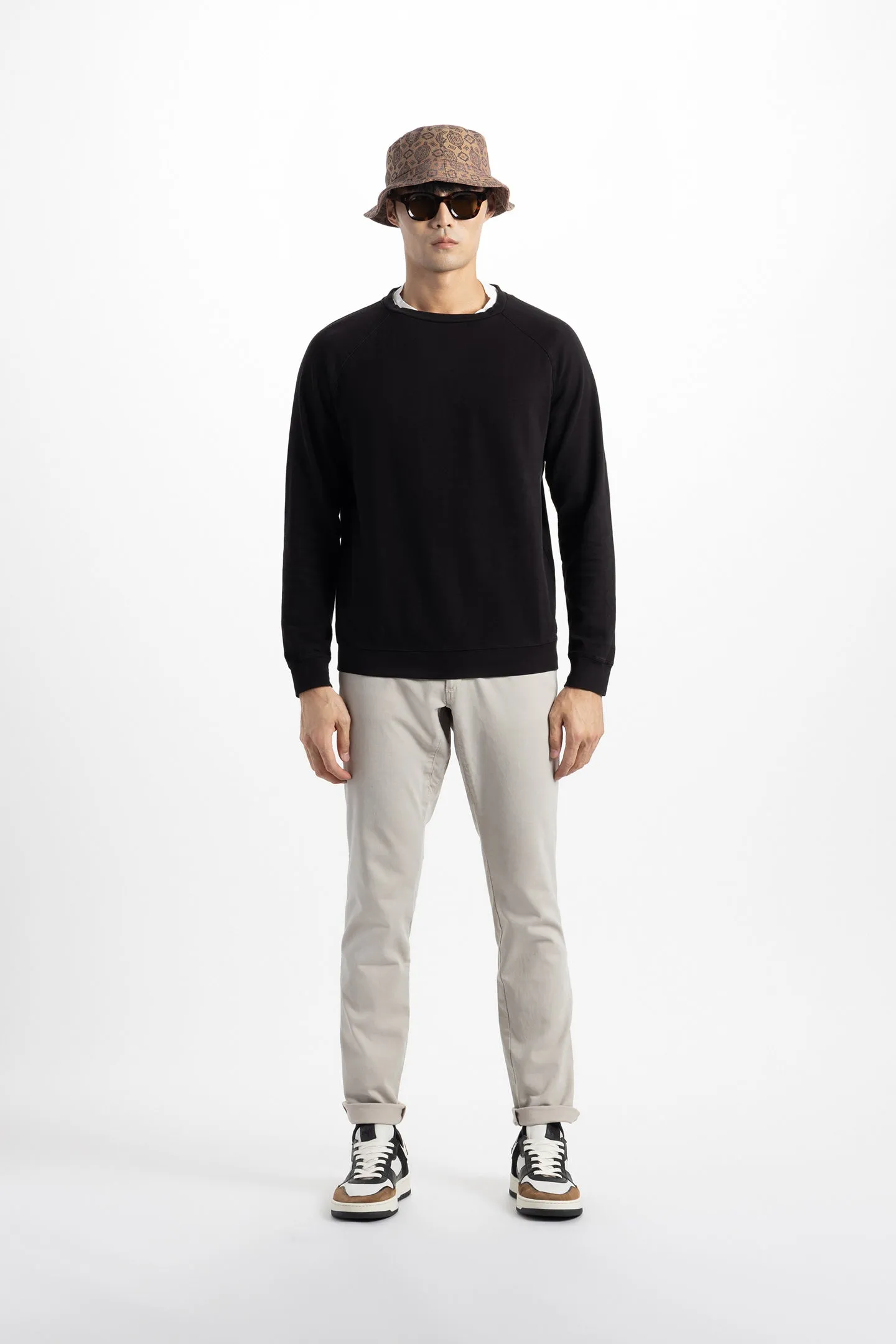Soft Cloth Stingray Sweatshirt in Luxe Japanese Jersey - Black