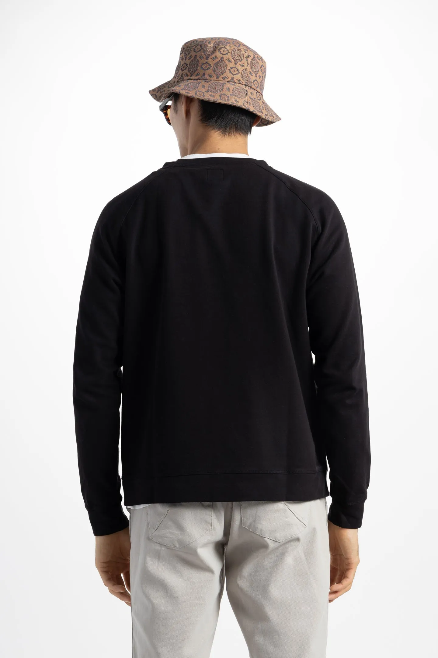 Soft Cloth Stingray Sweatshirt in Luxe Japanese Jersey - Black