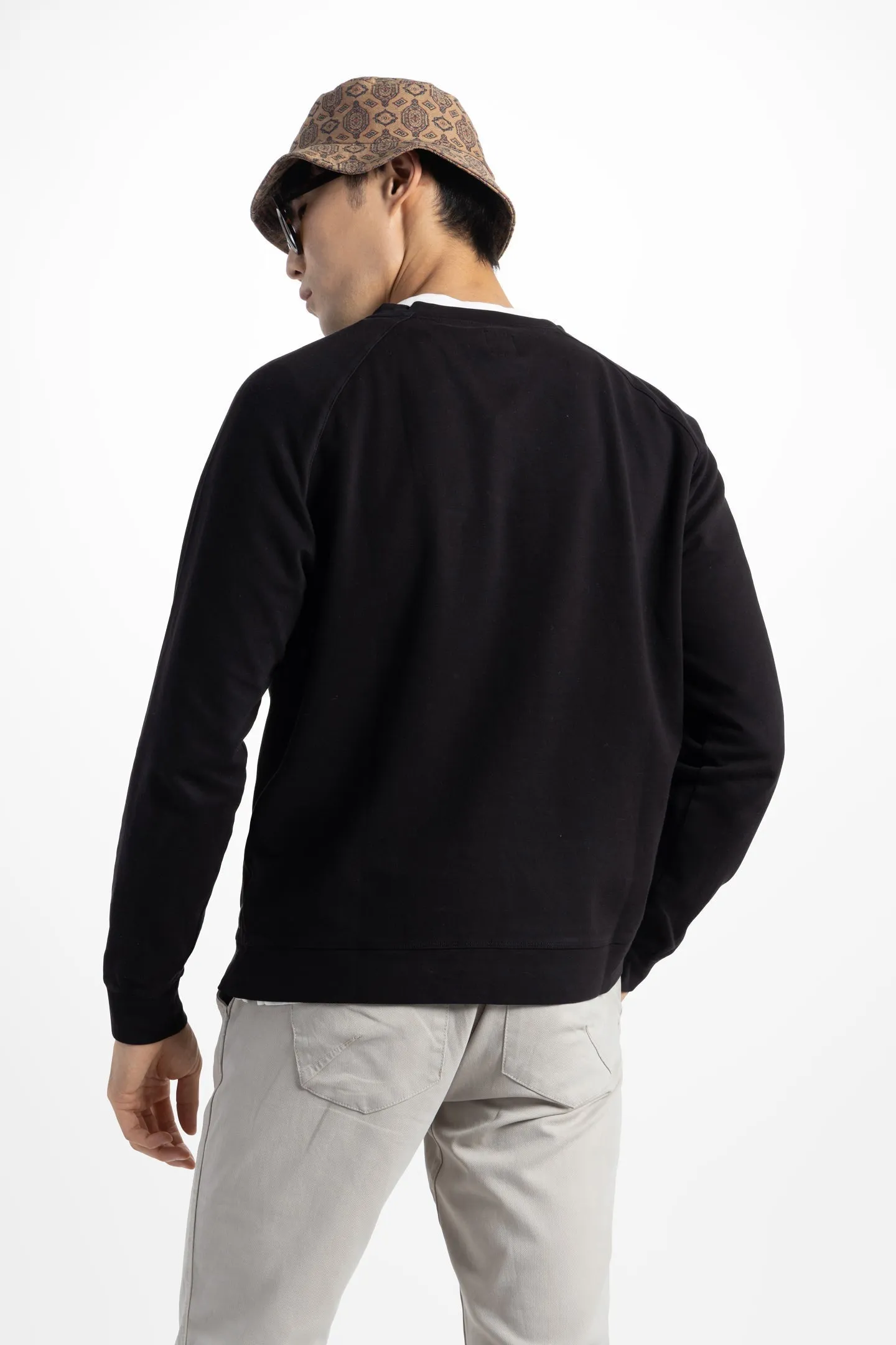 Soft Cloth Stingray Sweatshirt in Luxe Japanese Jersey - Black