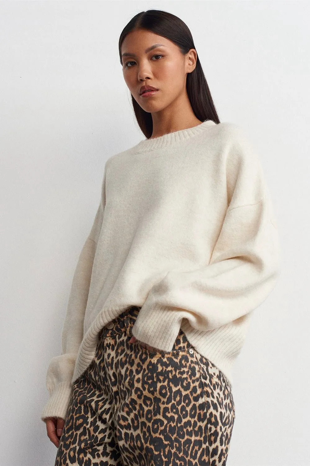 Soft Crewneck Knit Sweater